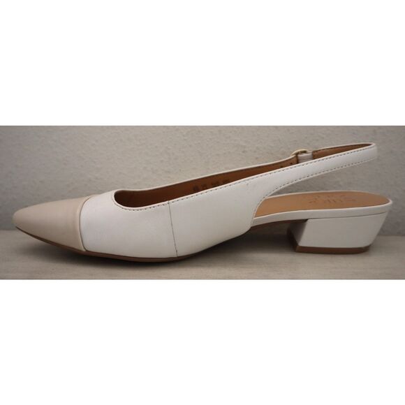 Naturalizer I8728M3100 Women Sz 8M White/Porcelain Leather Banks Slingback Pumps - Picture 9 of 14